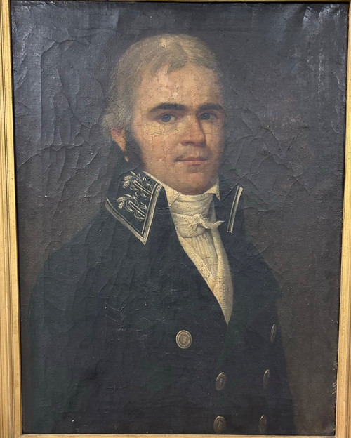 Portrait D’homme époque Empire - Huile Sur Toile