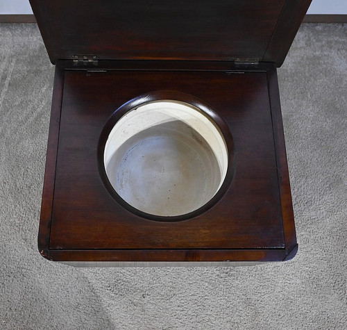 Chaise d’Aisance Victorienne en Acajou massif, Angleterre – 2ème partie XIXe