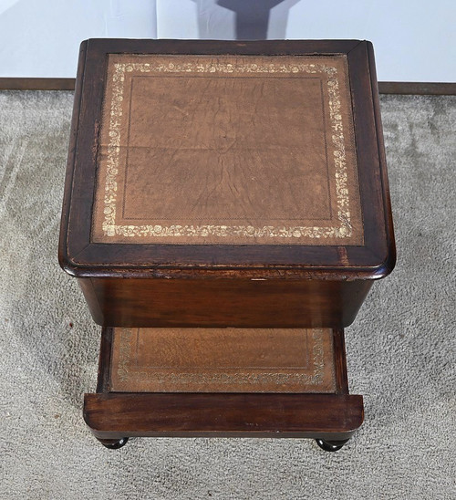 Chaise d’Aisance Victorienne en Acajou massif, Angleterre – 2ème partie XIXe