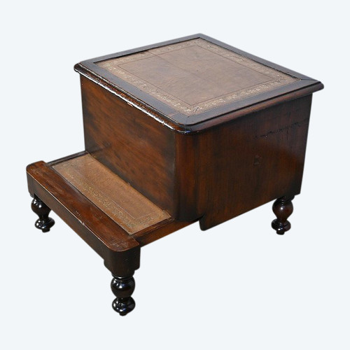 Chaise d’Aisance Victorienne en Acajou massif, Angleterre – 2ème partie XIXe