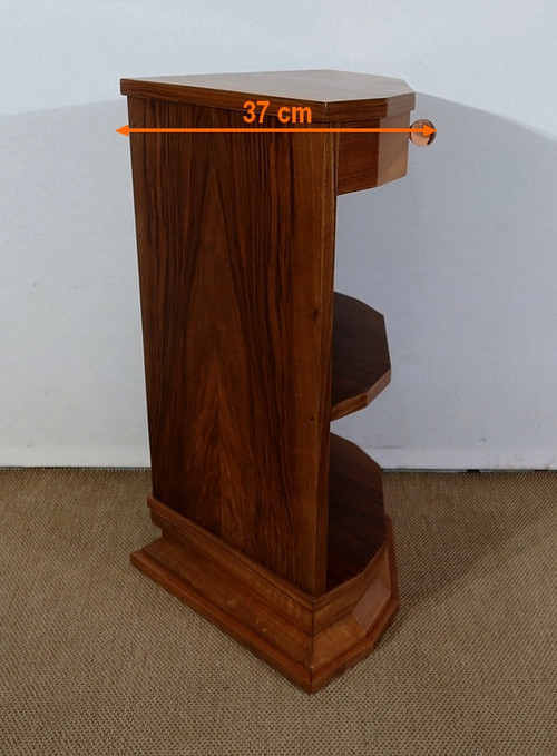 Pair of corner bedside tables in Walnut – 1940
