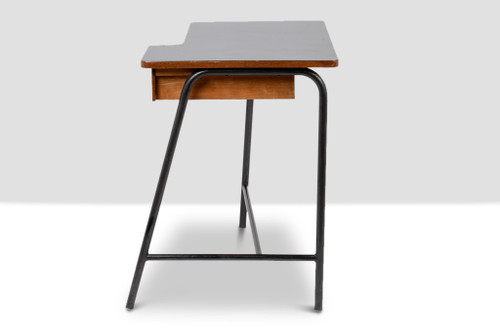 Jacques Hitier pour MBO, Bureau en chêne et métal noir, année 1951