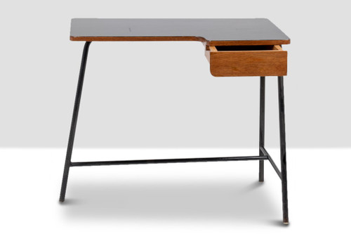 Jacques Hitier pour MBO, Bureau en chêne et métal noir, année 1951