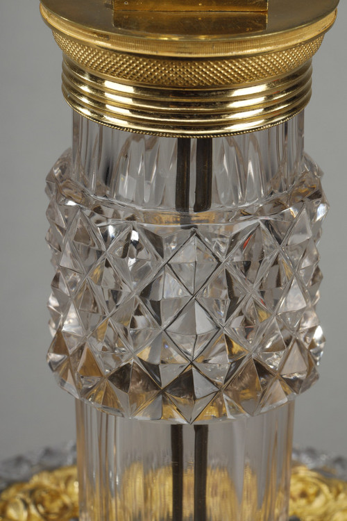 Miroir de toilette en Cristal taillé et monture en bronze doré Charles X