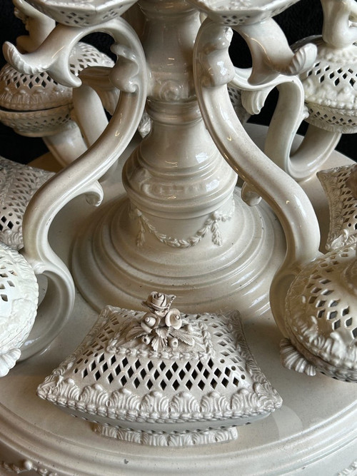 Grande piatto o centrotavola per la casa - Terracotta di Leeds, Inghilterra, 1780 circa - XVIII secolo