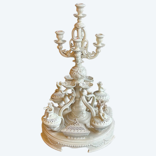 Grande piatto o centrotavola per la casa - Terracotta di Leeds, Inghilterra, 1780 circa - XVIII secolo