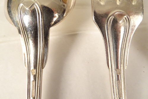 Housewife 62PC Silver Metal Cutlery Christofle Net Model 20th Century Box
