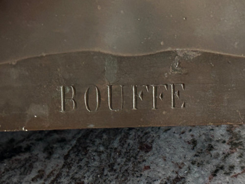 Paul Flosi Busto in bronzo del XIX secolo raffigurante Bouffe Datato 1853 Riduzione Colas