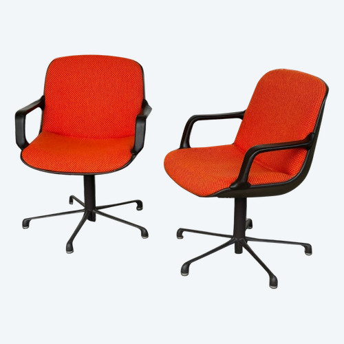 Charles Pollock (1902-1988) Pair Of Armchairs Comforto edition About 1970