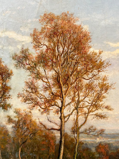 Théodore FOURMOIS (1814-1871) Huile Sur Toile - Paysage Champêtre Animé