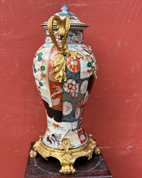 Important Japanese Vase Clock 19th Century Gilt Bronze Mount - Japan