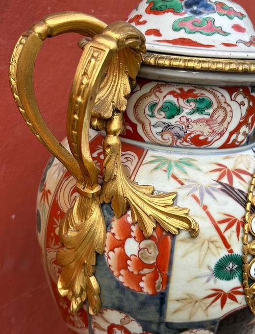 Important Japanese Vase Clock 19th Century Gilt Bronze Mount - Japan