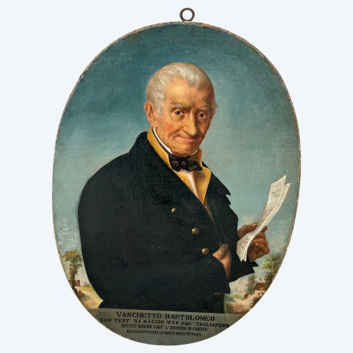 Portrait De Vaschetto Bartolomeo - oil on canvas early XIXth - painting - tableau