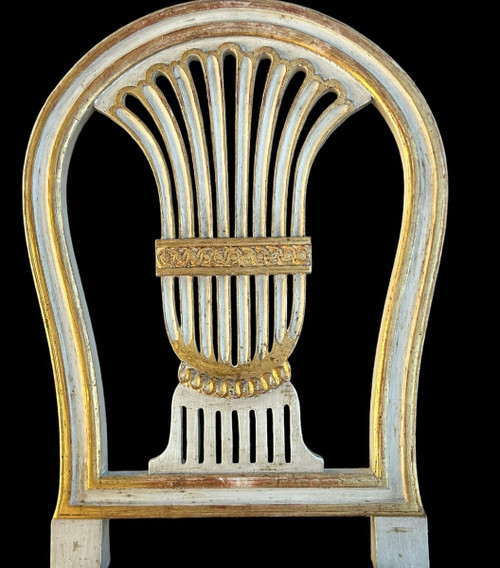 Suite Of Four Louis XVI Style Hot Air Balloon Chairs - Lacquered And Gilded Wood
