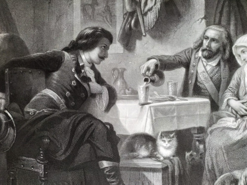 Gravure Scene de Genre d'Après Compte-Calix  Bonheur Passe Richesse