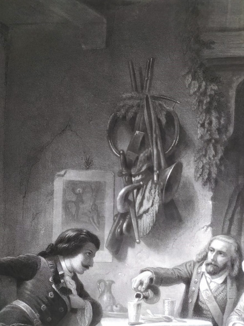 Gravure Scene de Genre d'Après Compte-Calix  Bonheur Passe Richesse