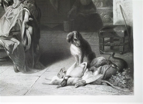 Gravure Scene de Genre d'Après Compte-Calix  Bonheur Passe Richesse