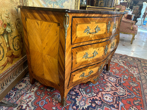 COMMODE 18ème LOUIS XV TRANSITION - TRAVAIL DE L'EST DE LA FRANCE