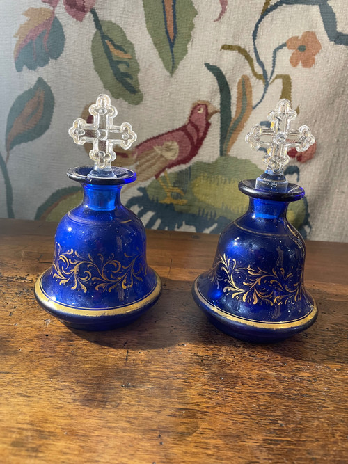 Flacons cristal bleus