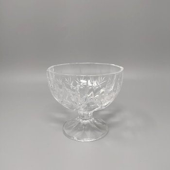 Decanter in cristallo vintage italiano di metà secolo anni '60 con 6 bicchieri di cristallo