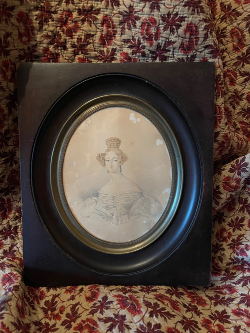PORTRAIT OF YOUNG WOMAN, 19th century.