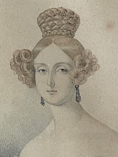 PORTRAIT OF YOUNG WOMAN, 19th century.