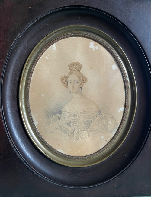PORTRAIT OF YOUNG WOMAN, 19th century.