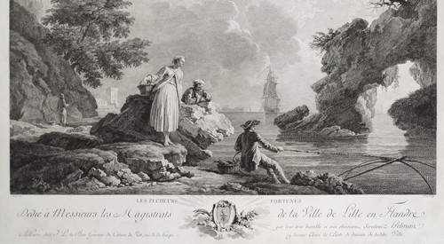 Marinegravur nach Vernet, den glücklichen Fischern, 18. Jahrhundert