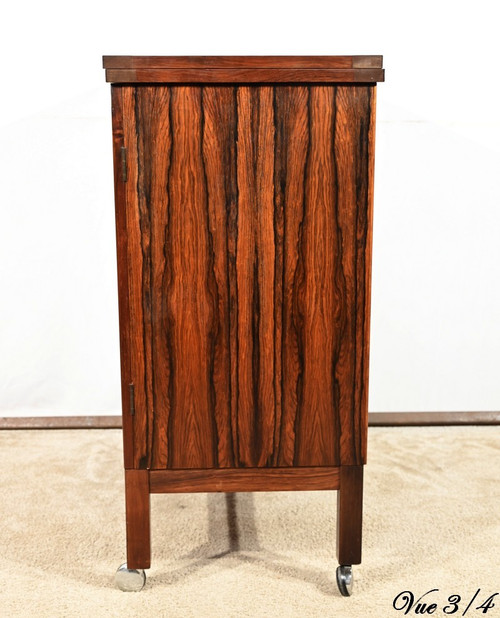 Bar Scandinave à Roulettes en Palissandre de Rio, signé Torbjørn Afdal pour Bruksbo – 1960