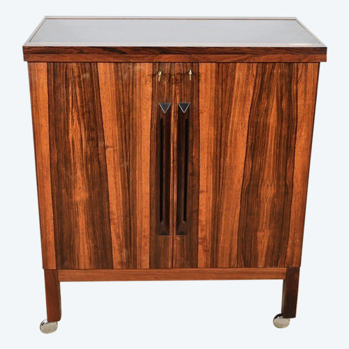 Bar Scandinave à Roulettes en Palissandre de Rio, signé Torbjørn Afdal pour Bruksbo – 1960