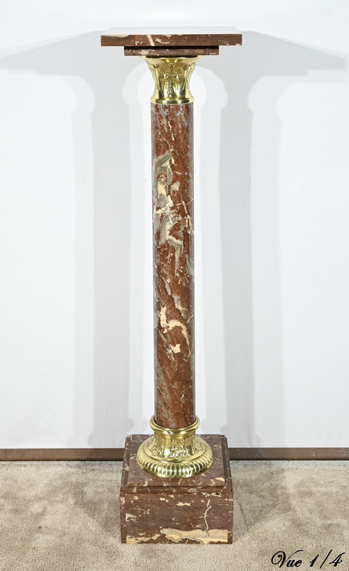 Red Pyrenees Marble Column – Late 19th Century