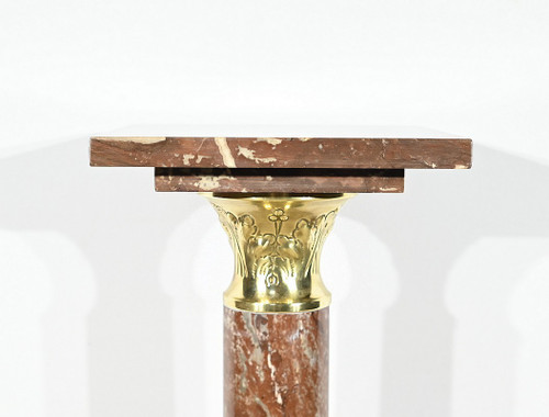 Red Pyrenees Marble Column – Late 19th Century