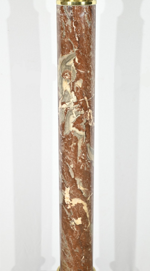 Red Pyrenees Marble Column – Late 19th Century