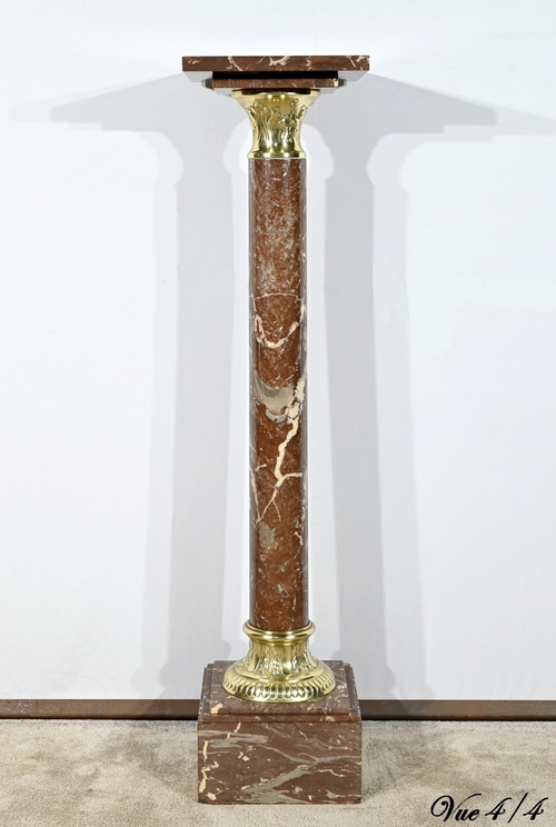 Red Pyrenees Marble Column – Late 19th Century