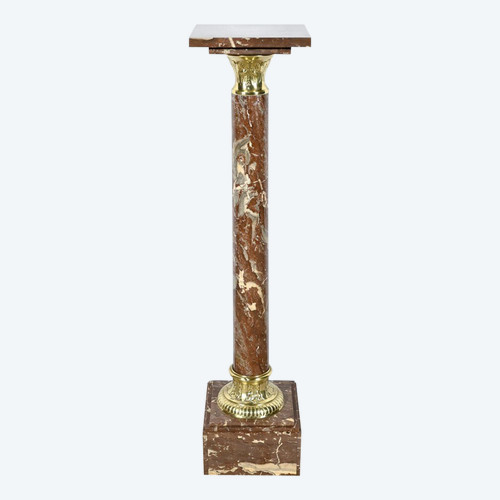 Red Pyrenees Marble Column – Late 19th Century