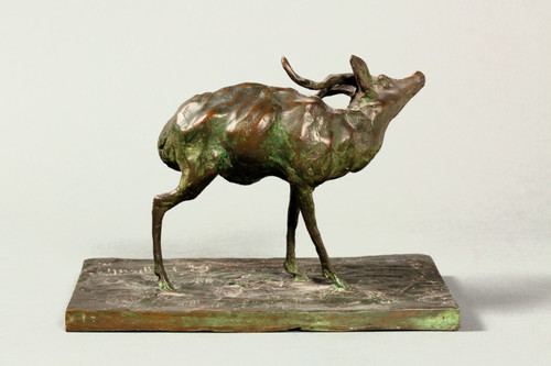 Antelope scratching itself. Animal bronze by Guido Righetti – (1875-1958)