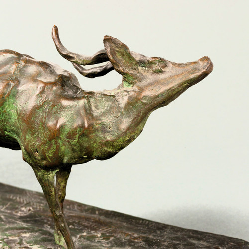 Antelope scratching itself. Animal bronze by Guido Righetti – (1875-1958)