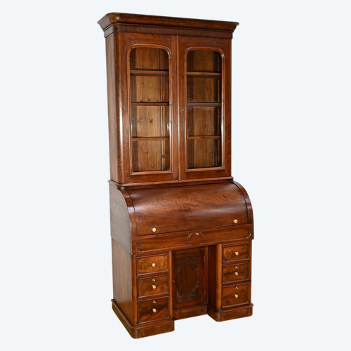 Bureau Cylindre Bibliothèque en Acajou, époque Victorienne, Angleterre – 1850