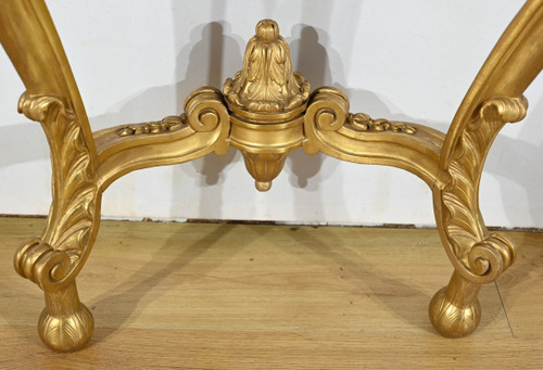 Console Murale en Bois Doré, style Louis XV, époque Napoléon III – Milieu XIXe