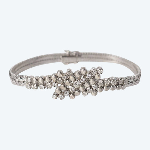 Bracelet de luxe en or blanc et diamants