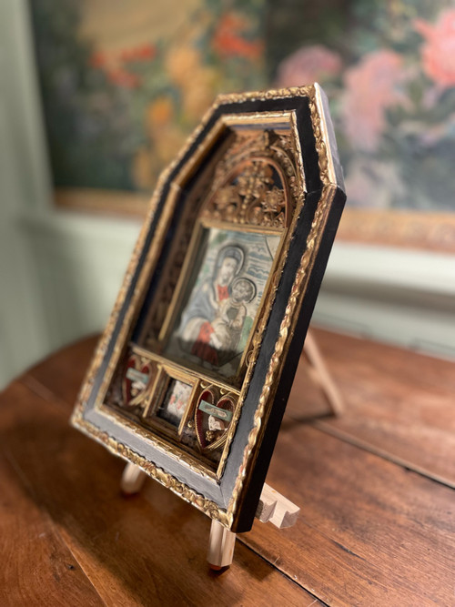 Tableau Reliquaire Façon Autel  - XVIIIe