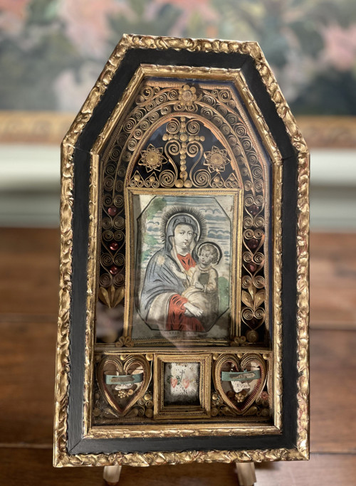 Tableau Reliquaire Façon Autel  - XVIIIe