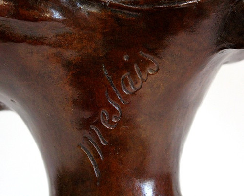 “Donna con cappello” in bronzo di Meslais – Inizio XX secolo