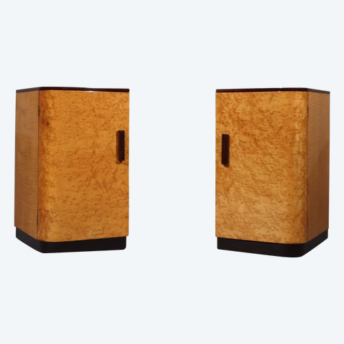 Art Deco period bedside tables (pair of)