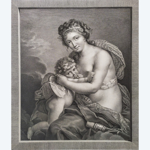 Mythologische Gravur „Venus-Liebe“ nach Elisabeth Vigée le Brun, 19. Jahrhundert