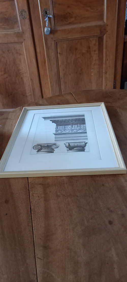Engraving Ancient fragments Rome 19th century