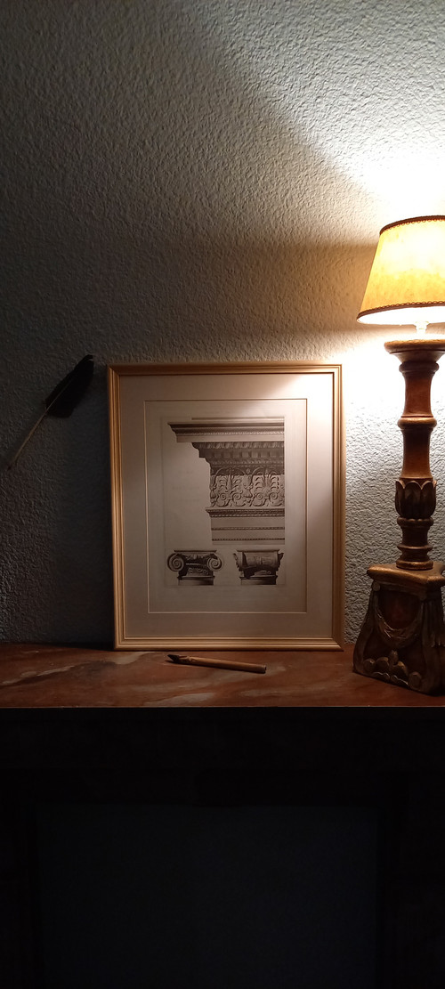 Engraving Ancient fragments Rome 19th century