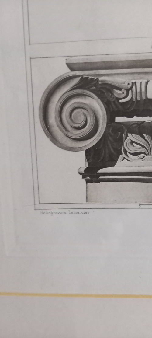 Engraving Ancient fragments Rome 19th century
