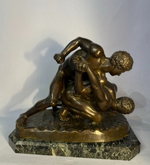 I lottatori medicei, scultura in bronzo del Grand Tour