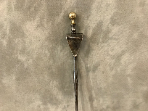 Beautiful antique iron and brass mantel clamp from the 19th Empire period